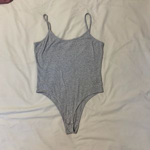 Grey ribbed bodysuit